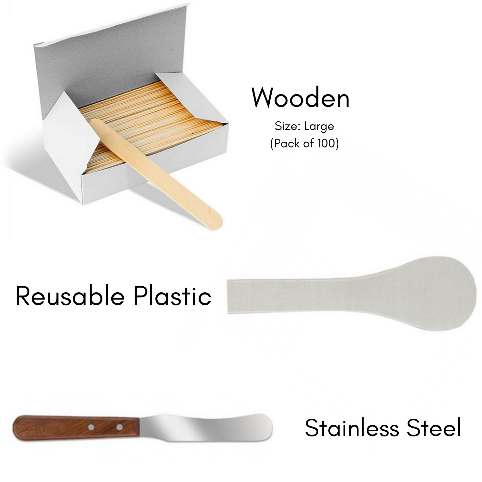 SPATULAS FOR SCOOPING MASSAGE WAX (for hygiene & qty control)